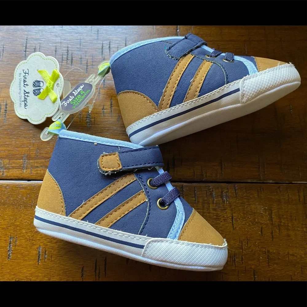 •NWT•First Steps by Stepping Stones Soft Walking Shoes - Picture 1 of 7